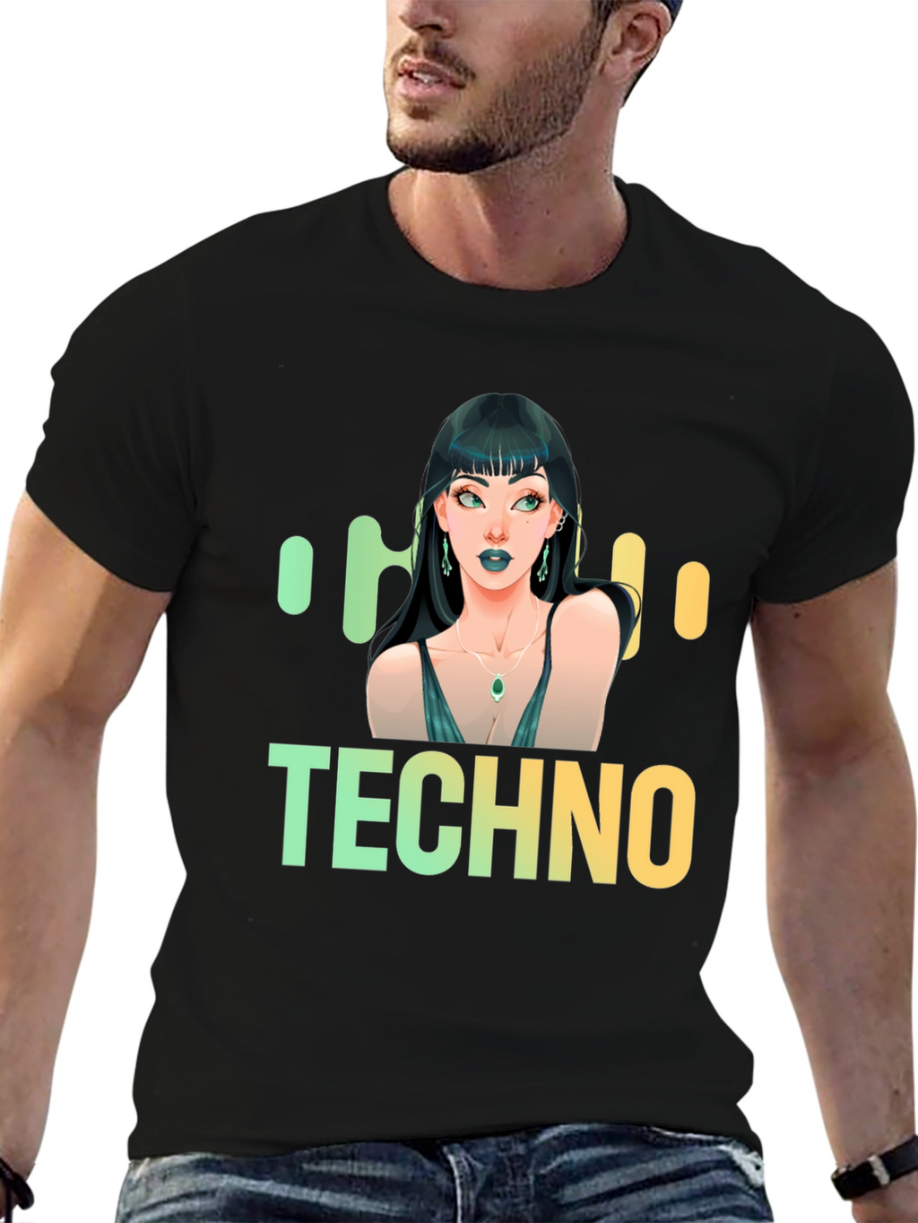 Techno Music Graphic T-Shirt - Trendy Design