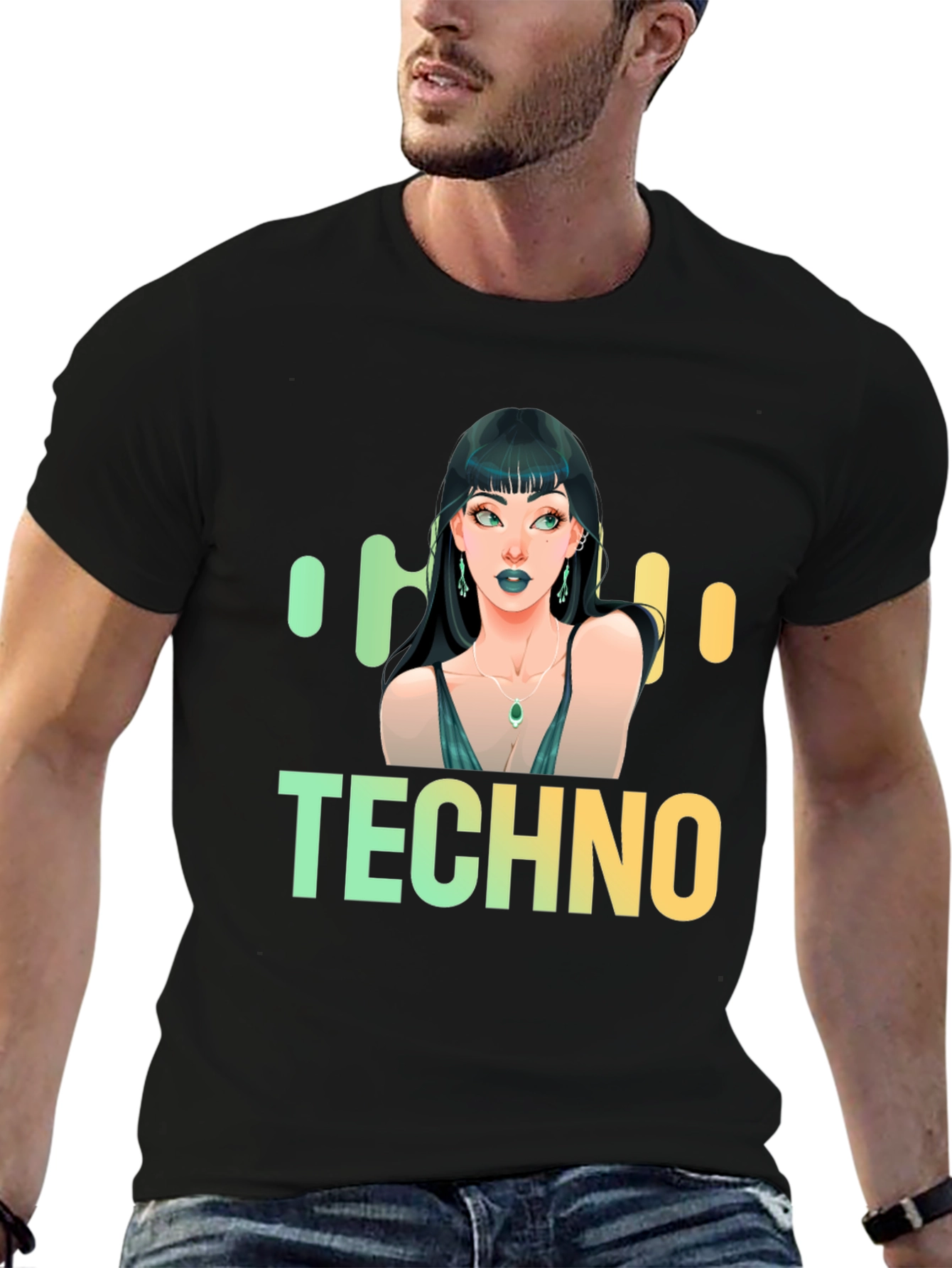 Techno Music Graphic T-Shirt - Trendy Design