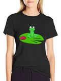 Frog on Lily Pad Graphic T-Shirt
