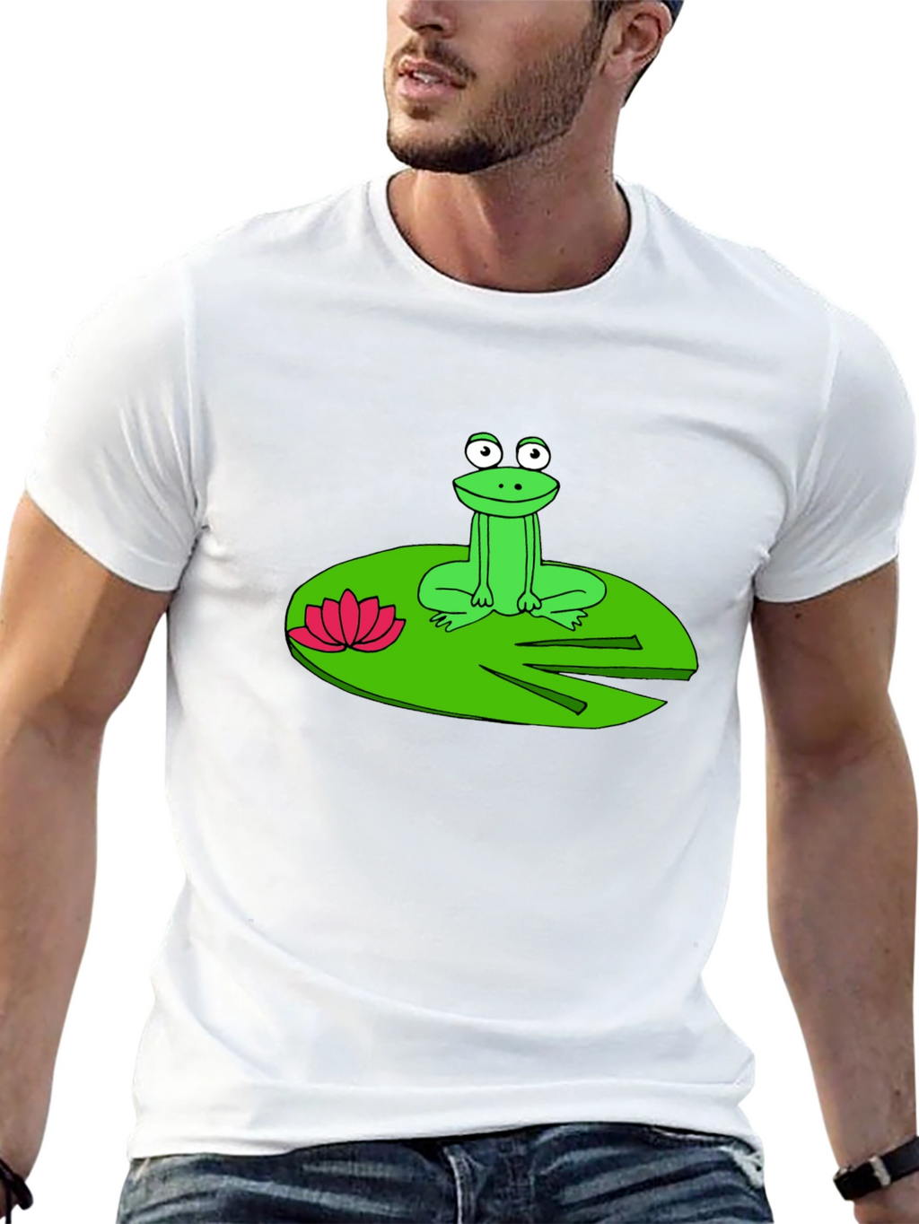 Frog on Lily Pad Graphic T-Shirt