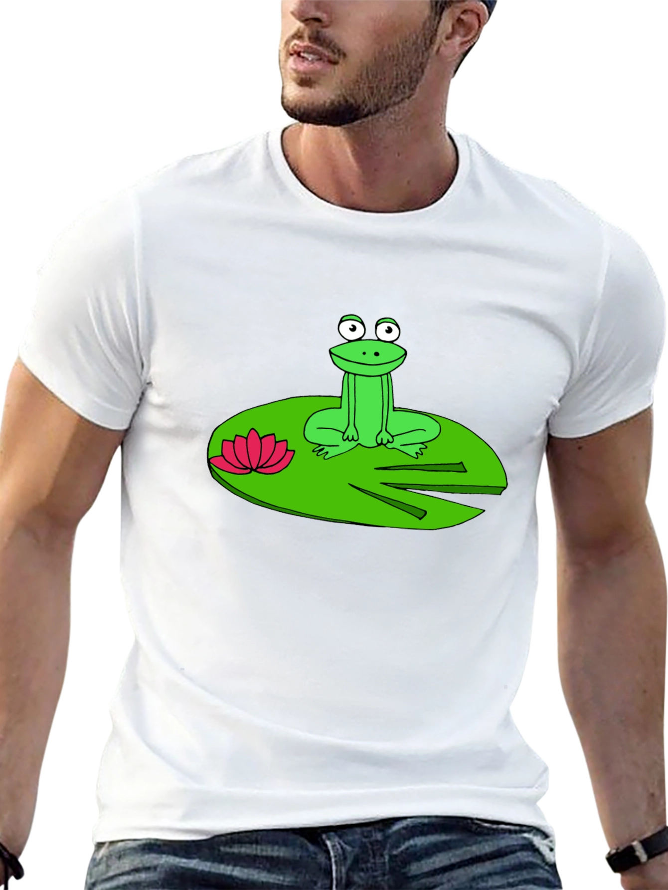 Frog on Lily Pad Graphic T-Shirt