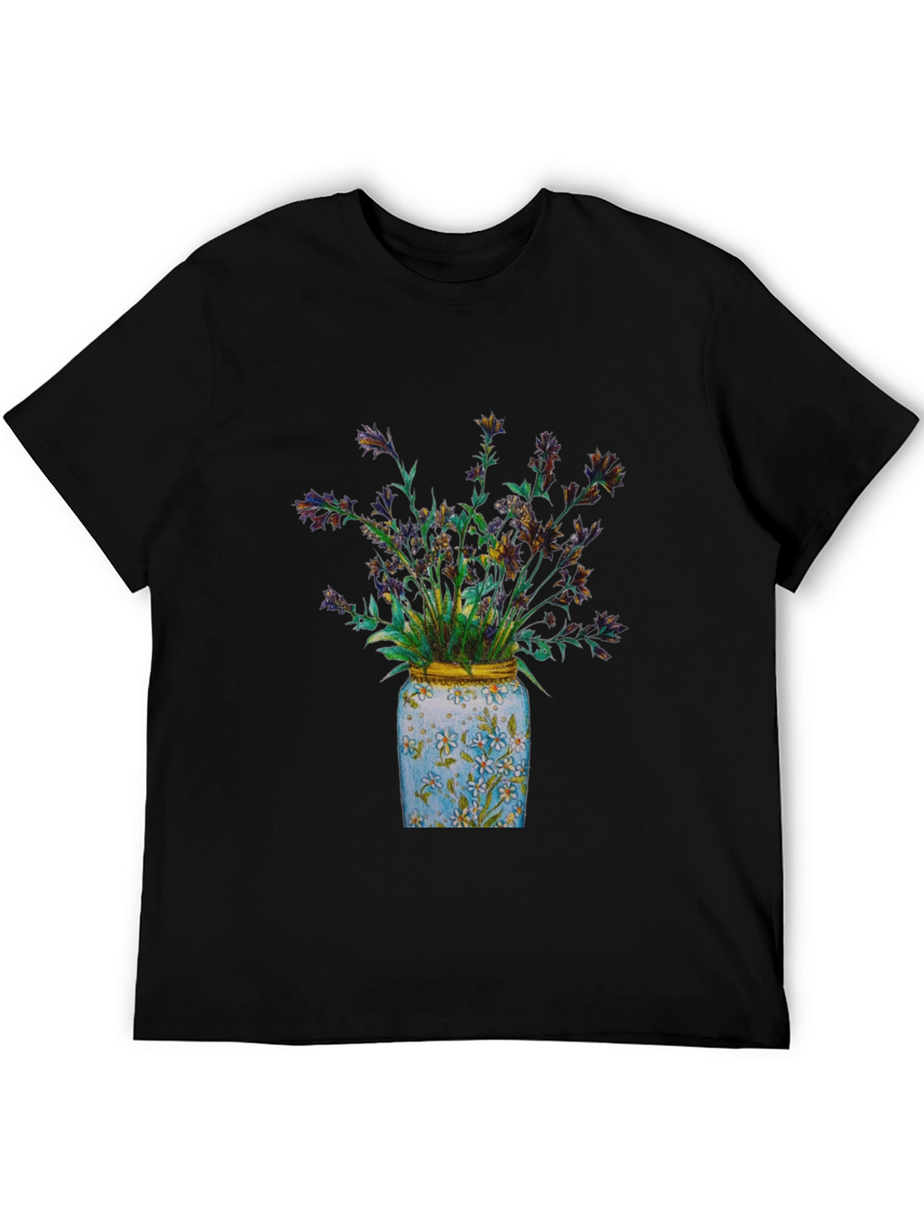 Floral Jar Graphic Tee - Soft Cotton Blend