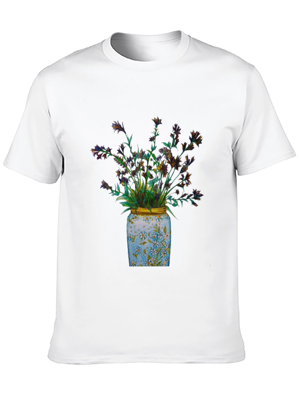 Floral Jar Graphic Tee - Soft Cotton Blend