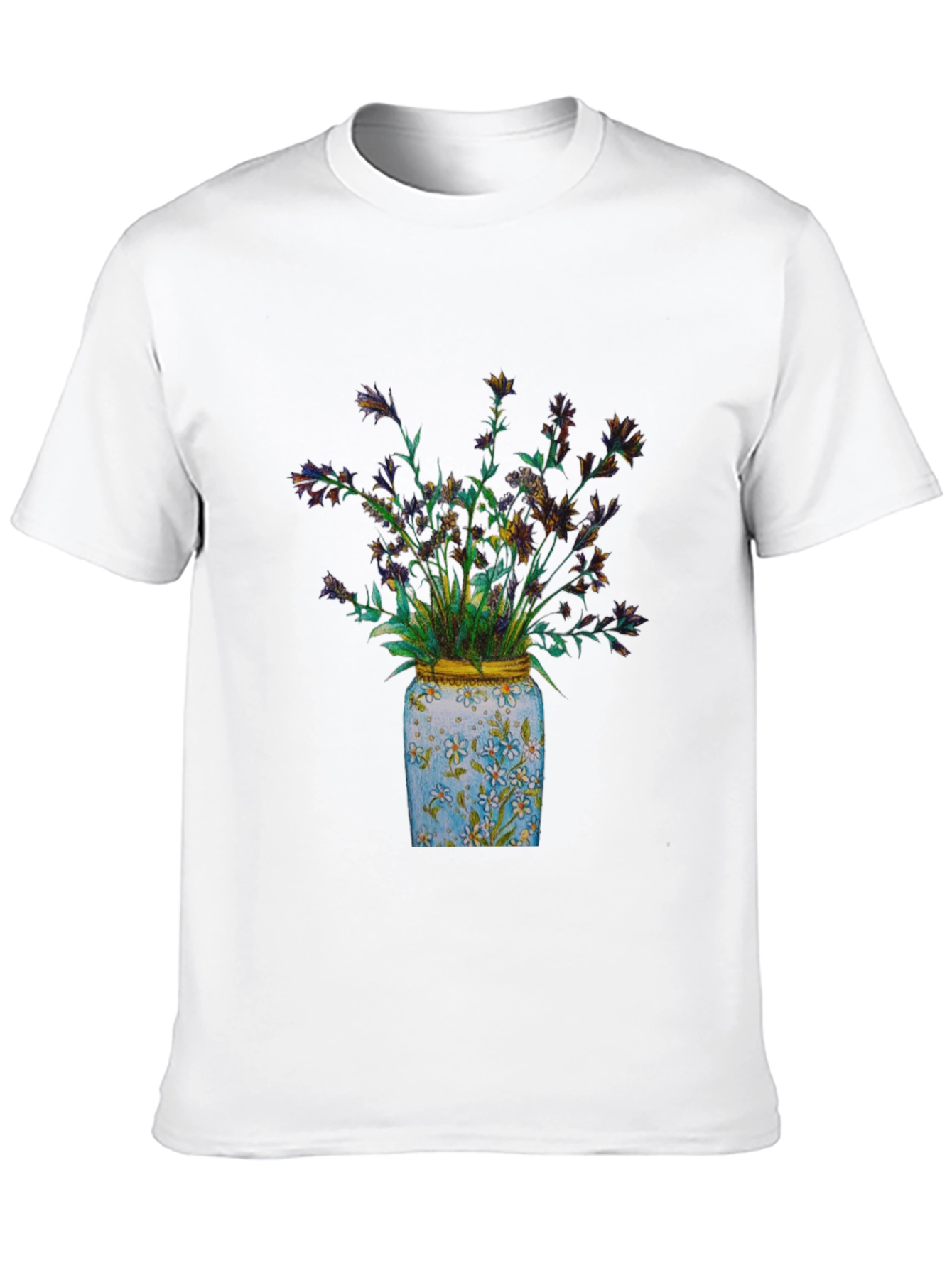 Floral Jar Graphic Tee - Soft Cotton Blend