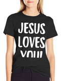 Jesus Loves You Graphic Tee - Black