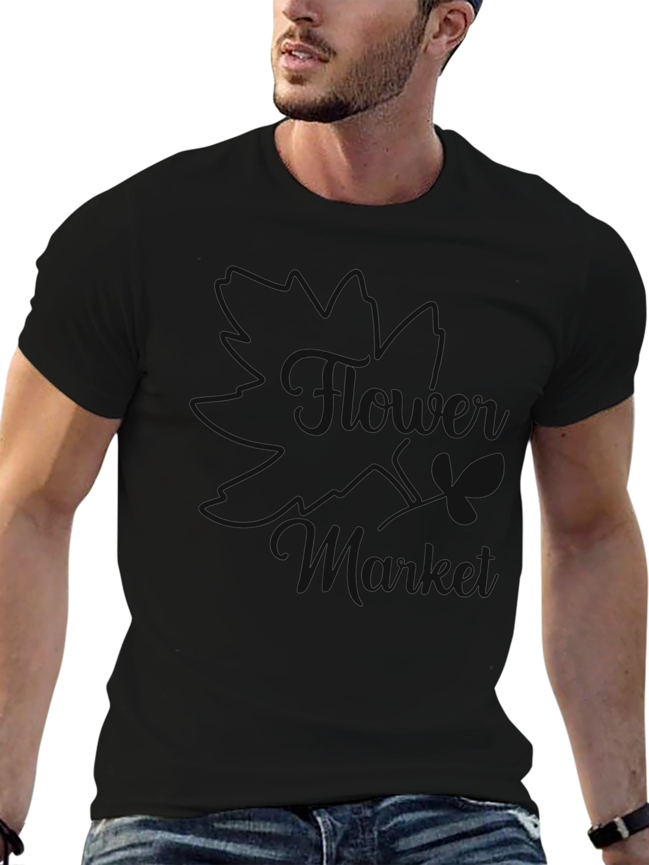 Stylish Black T-Shirt with Butterfly Design