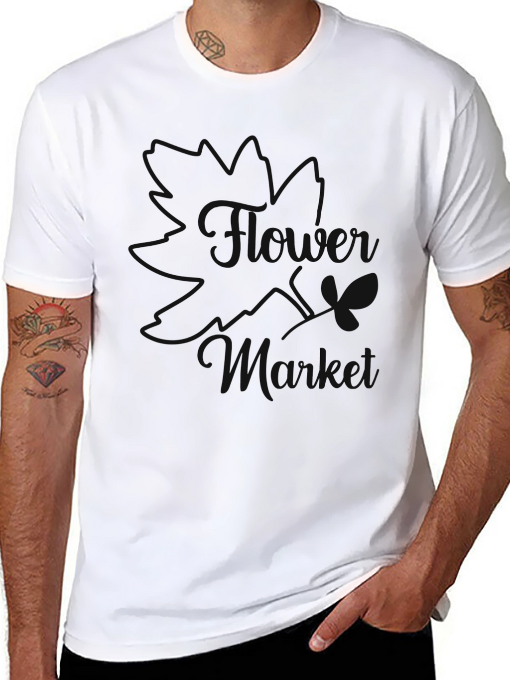 Stylish Black T-Shirt with Butterfly Design