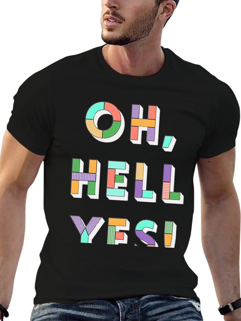 Oh Hell Yes! Graphic Tee - Mens Black T-Shirt