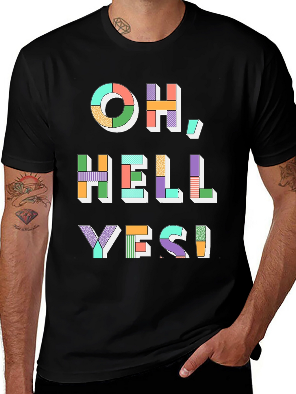 Oh Hell Yes! Graphic Tee - Mens Black T-Shirt