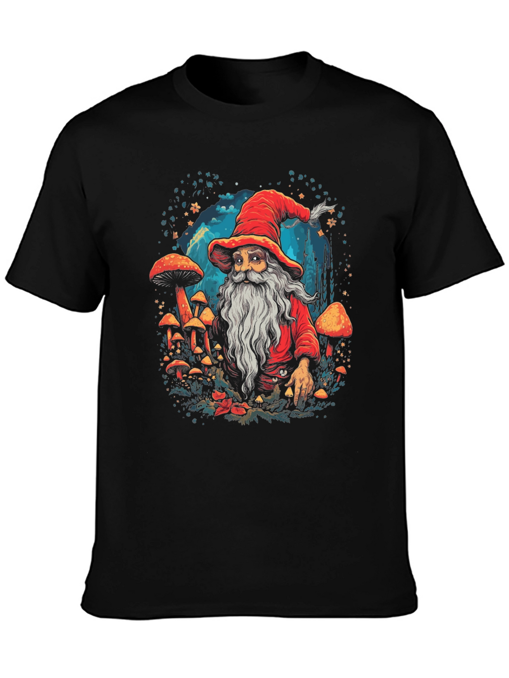 Wizard & Mushroom Graphic T-Shirt