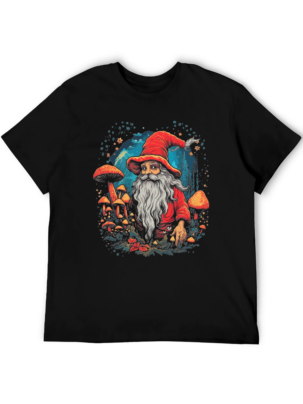 Wizard & Mushroom Graphic T-Shirt
