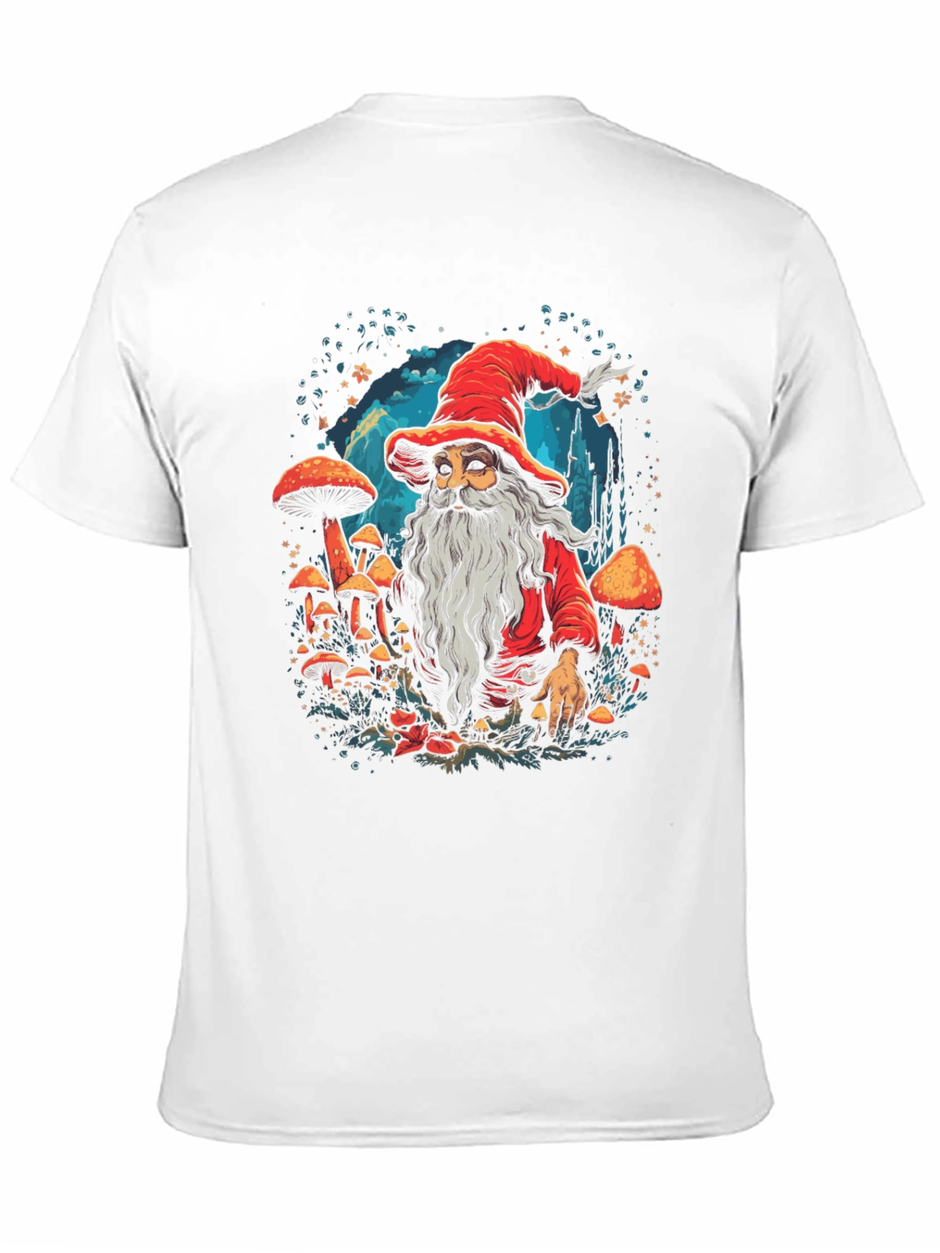 Wizard & Mushroom Graphic T-Shirt