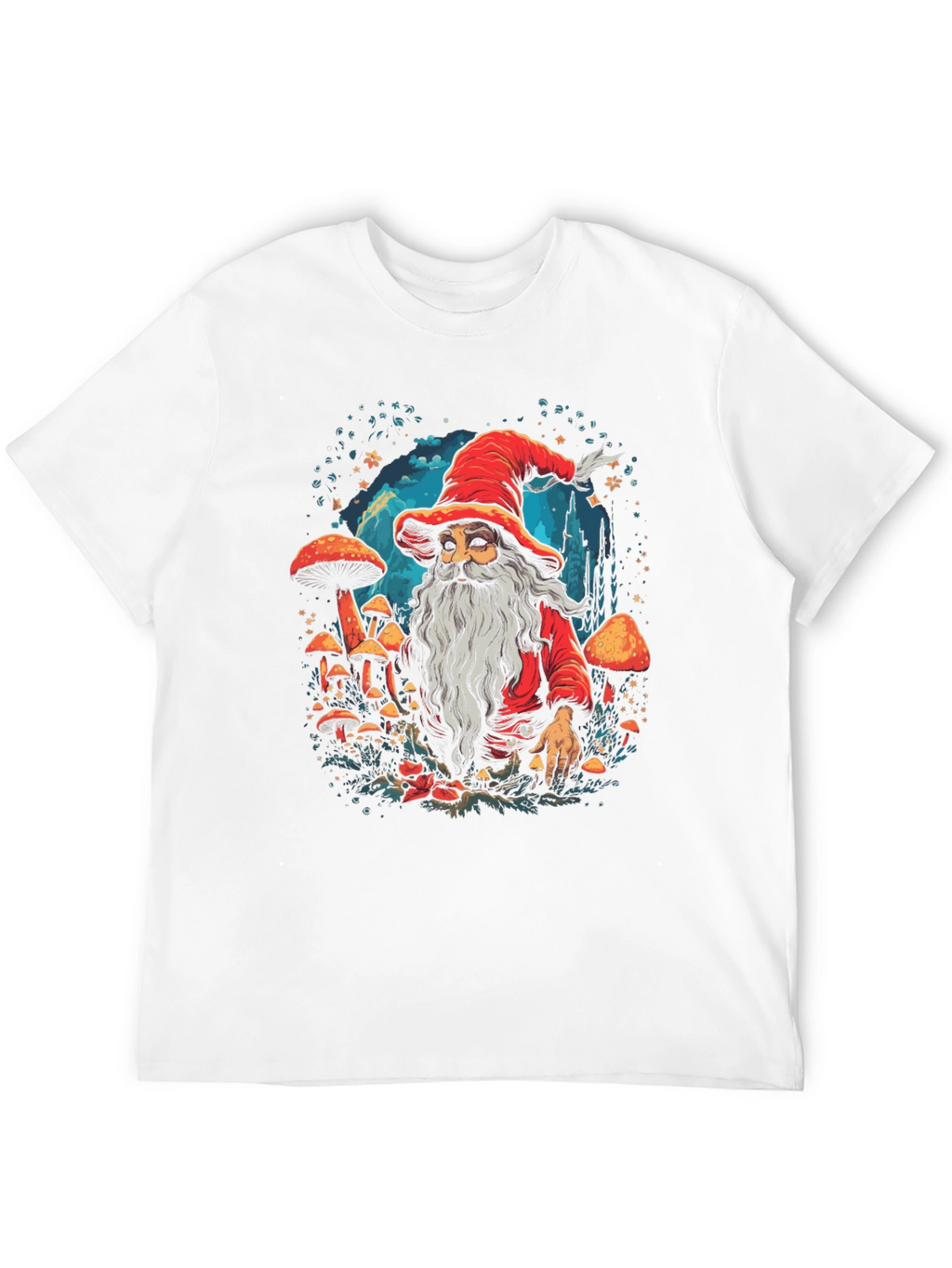 Wizard & Mushroom Graphic T-Shirt