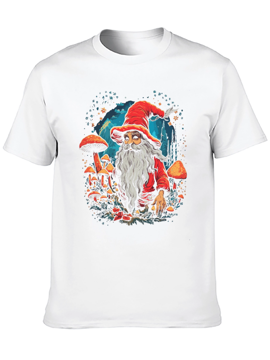 Wizard & Mushroom Graphic T-Shirt