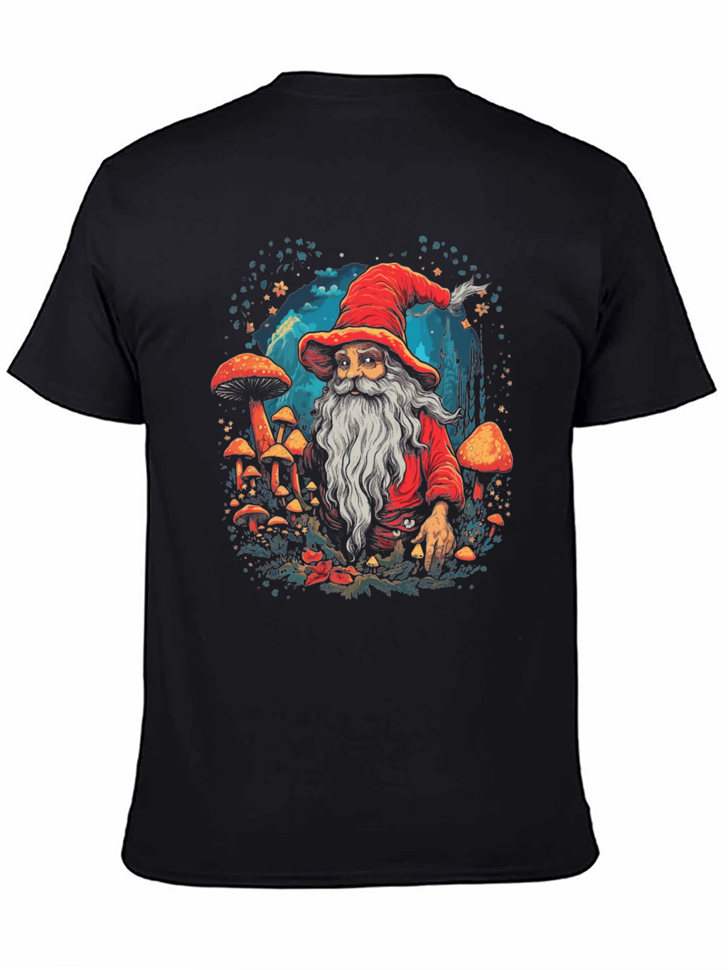 Wizard & Mushroom Graphic T-Shirt