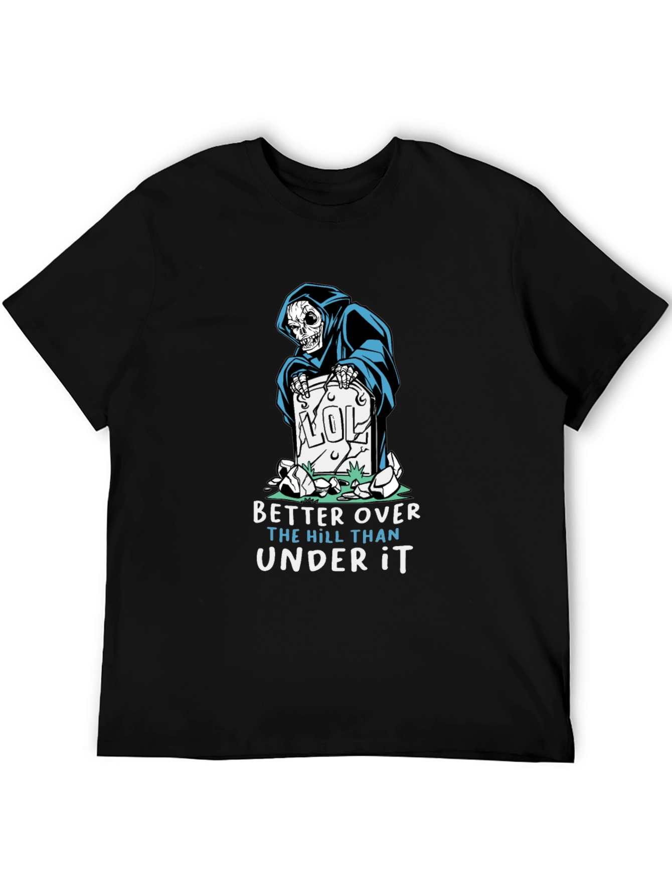 Humorous Grim Reaper Graphic T-Shirt
