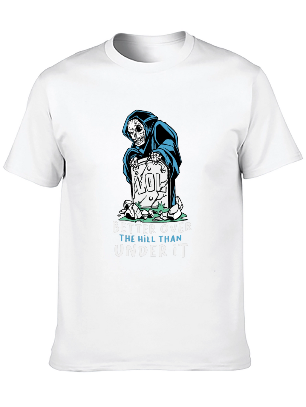 Humorous Grim Reaper Graphic T-Shirt