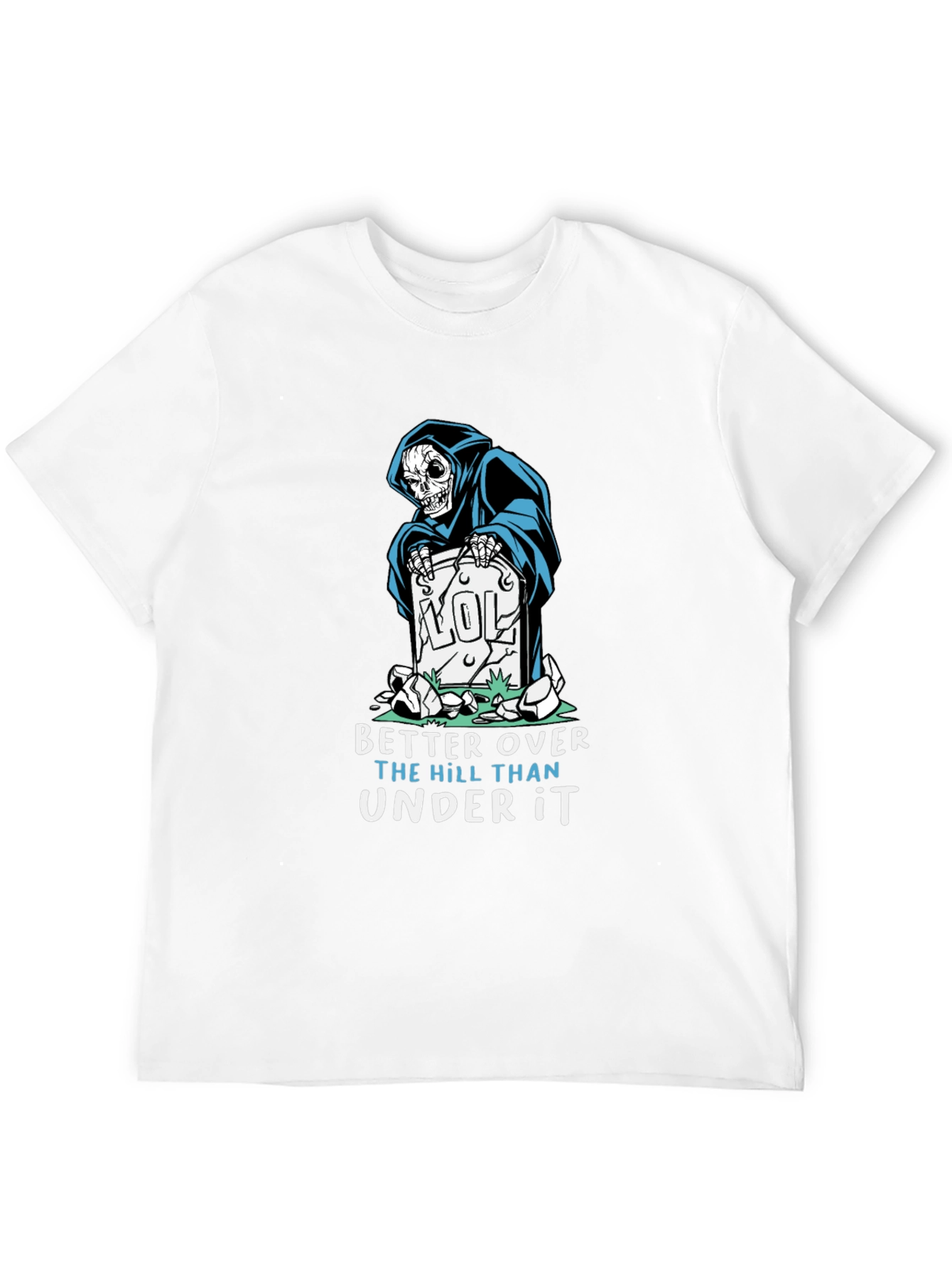 Humorous Grim Reaper Graphic T-Shirt
