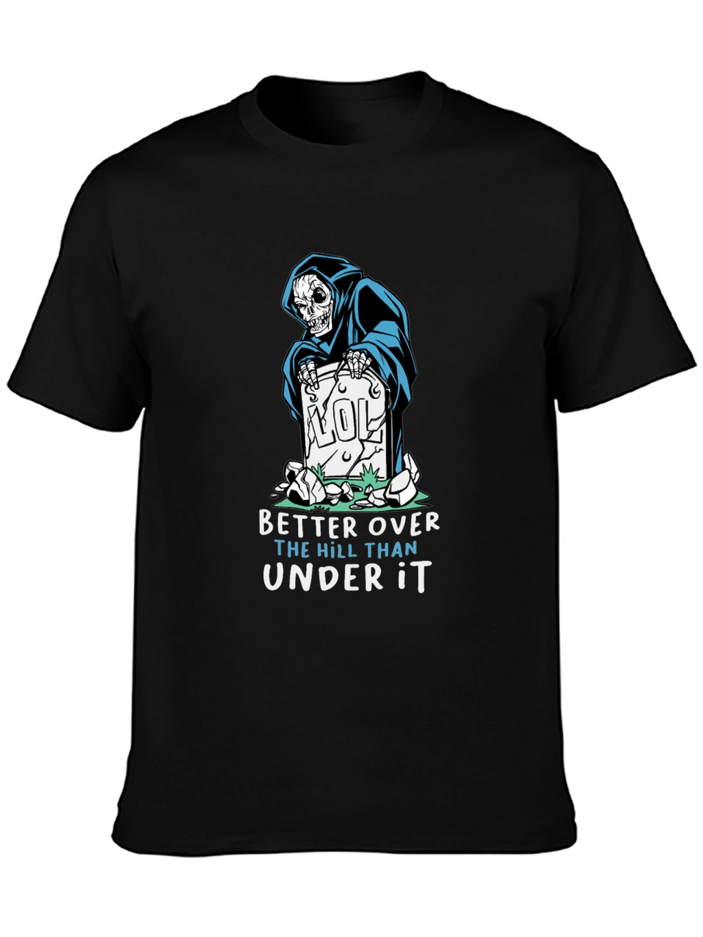 Humorous Grim Reaper Graphic T-Shirt