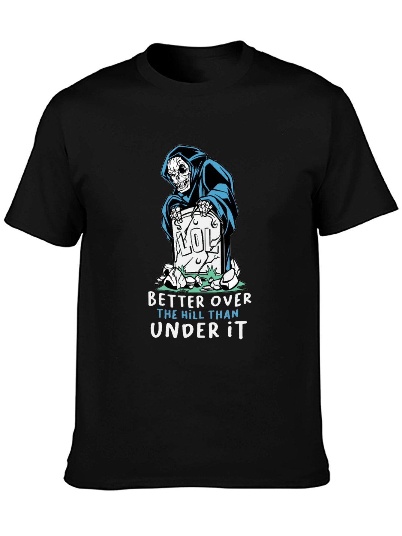 Humorous Grim Reaper Graphic T-Shirt