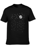 Celestial Moon & Stars Black T-Shirt