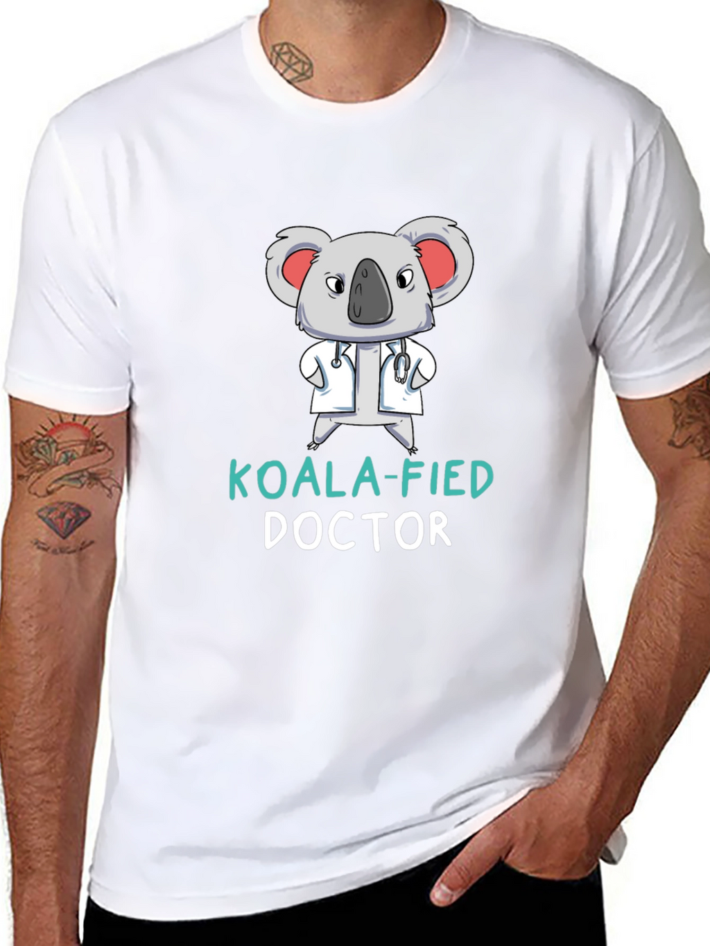 Koala-fied Doctor Graphic T-Shirt Funny Tee
