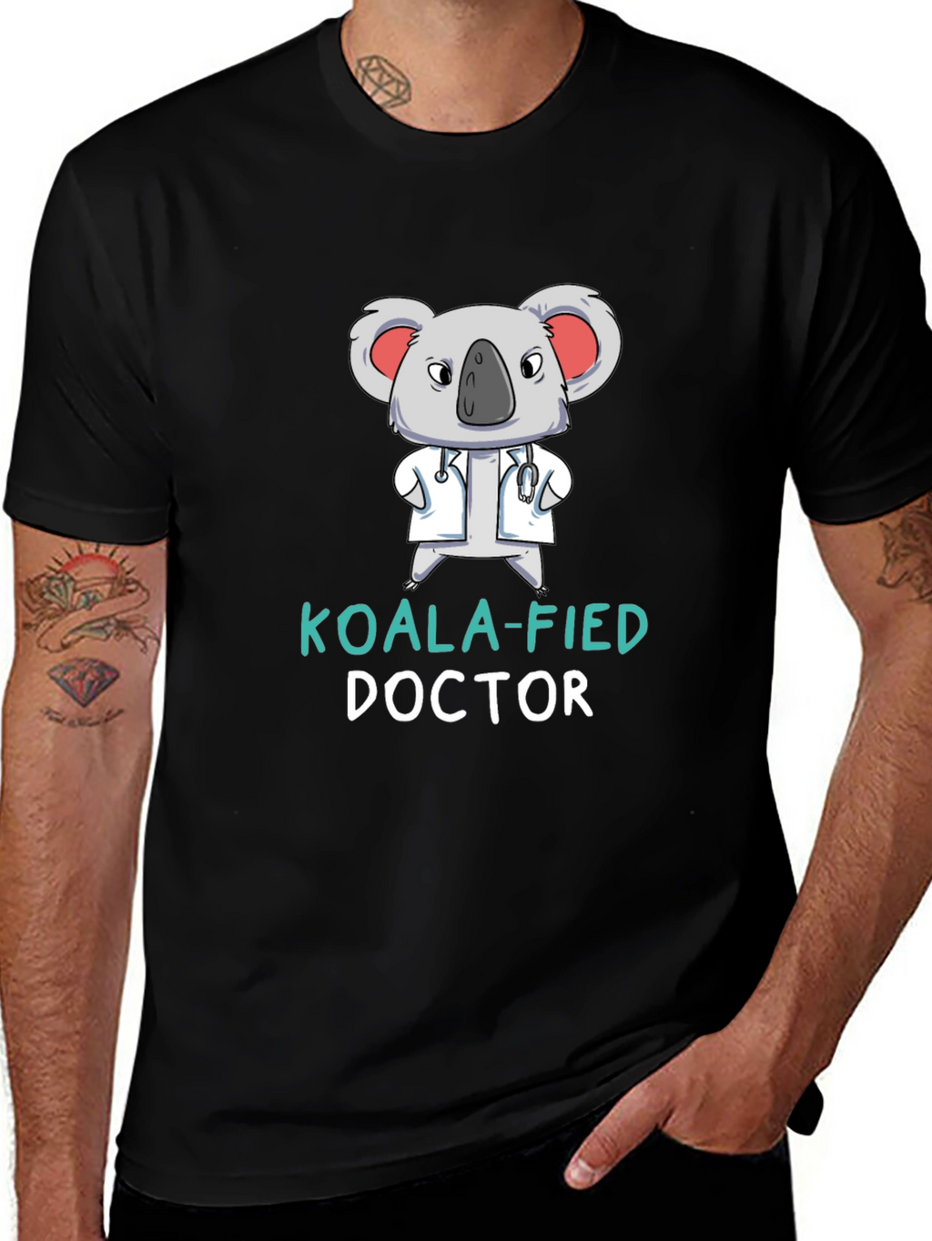 Koala-fied Doctor Graphic T-Shirt Funny Tee
