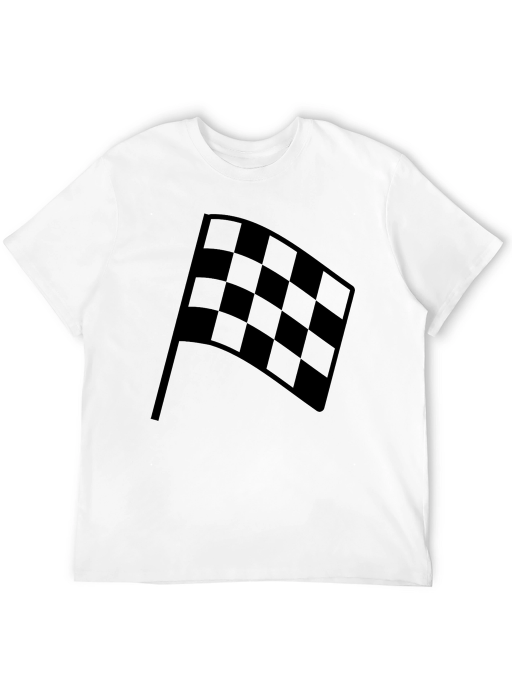 Checkered Flag Black Graphic T-Shirt - Racing Fan Apparel