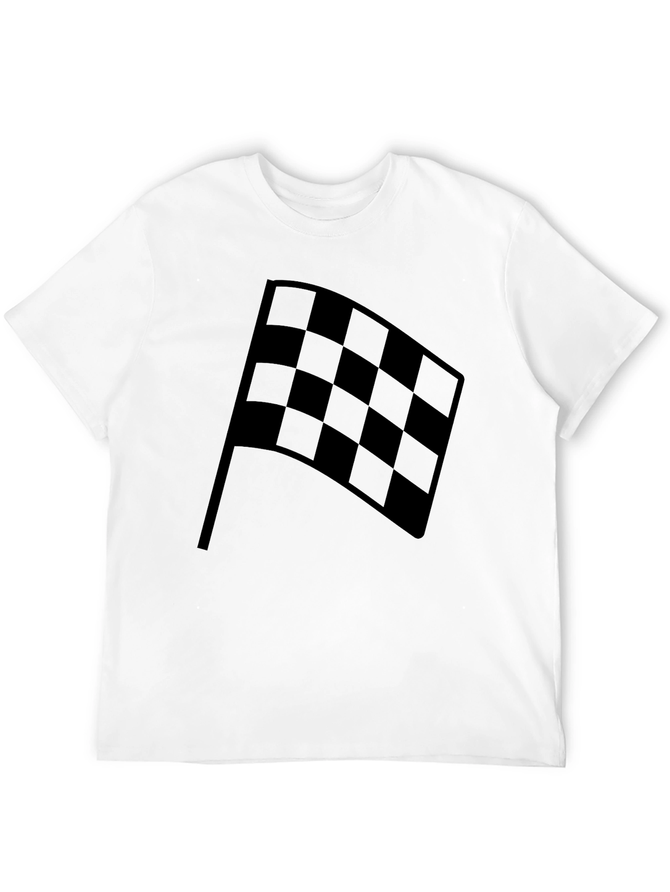 Checkered Flag Black Graphic T-Shirt - Racing Fan Apparel