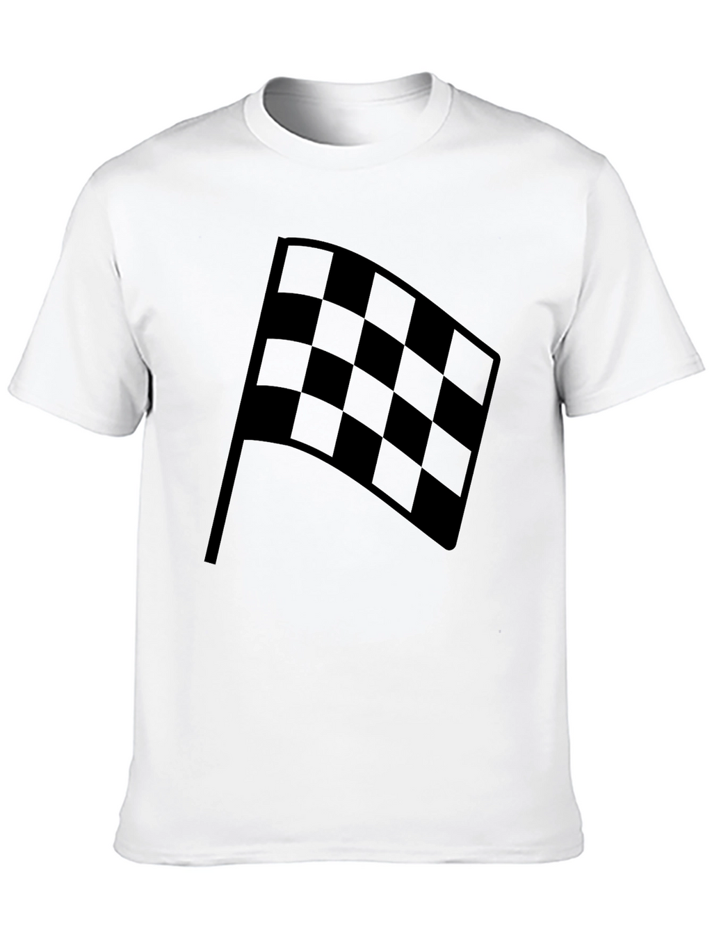 Checkered Flag Black Graphic T-Shirt - Racing Fan Apparel