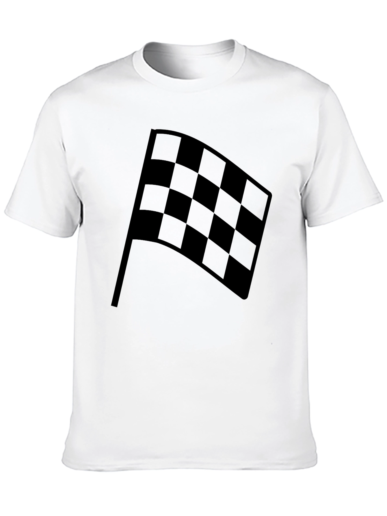 Checkered Flag Black Graphic T-Shirt - Racing Fan Apparel
