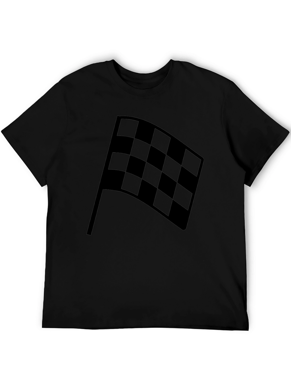 Checkered Flag Black Graphic T-Shirt - Racing Fan Apparel