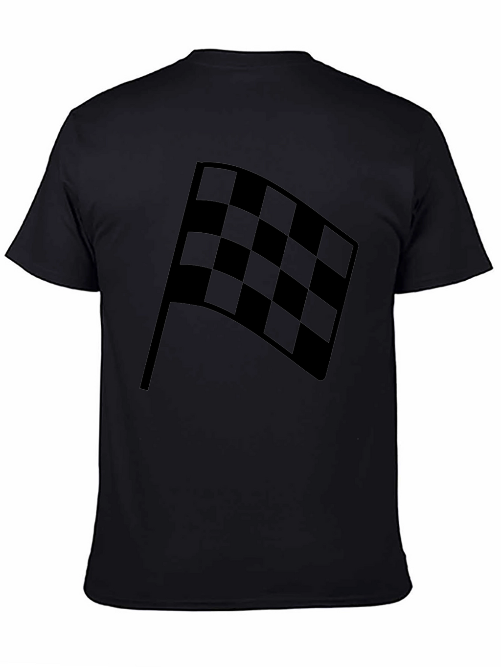 Checkered Flag Black Graphic T-Shirt - Racing Fan Apparel