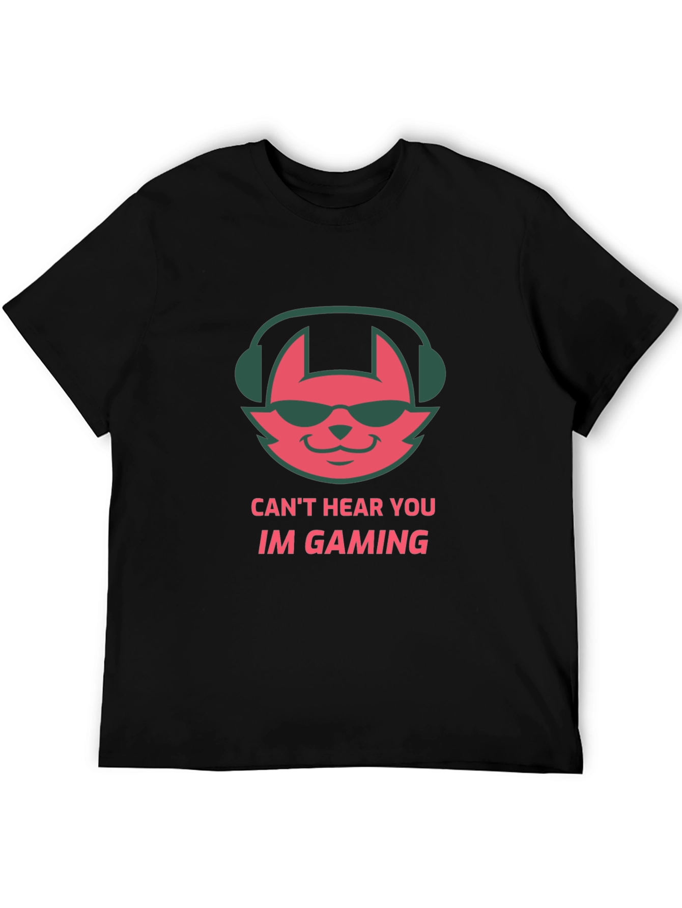 Cool Gamer Cat T-Shirt - Cant Hear You Im Gaming!