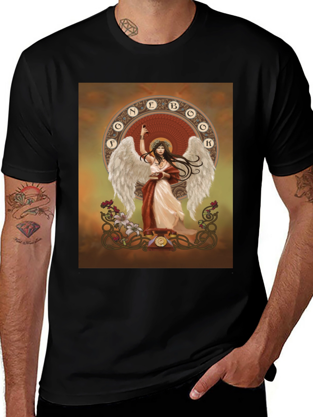Angel Wings Graphic Tee - Black