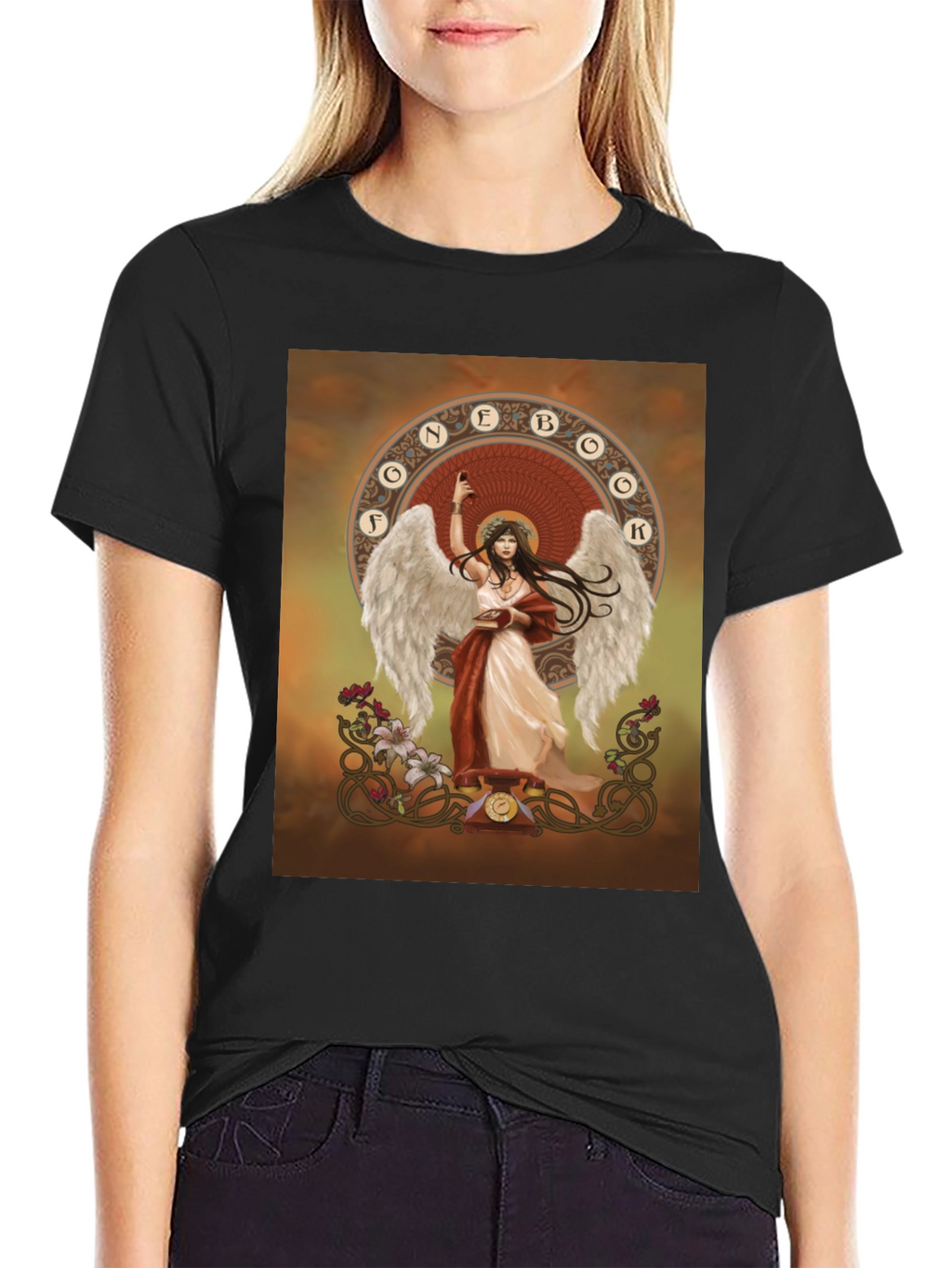 Angel Wings Graphic Tee - Black