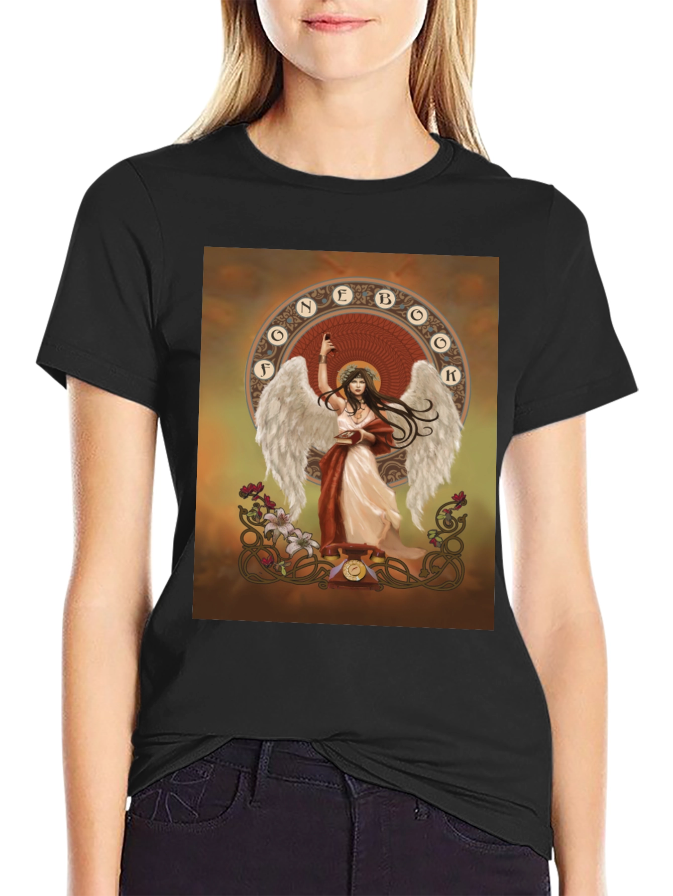Angel Wings Graphic Tee - Black