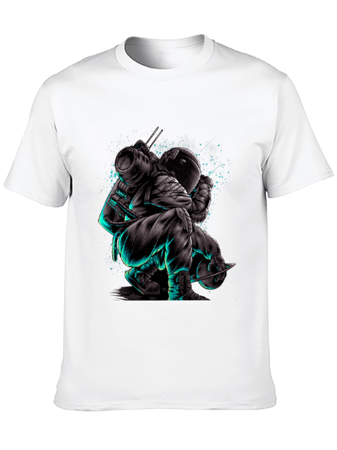Astronaut Graphic Print T-Shirt - Black