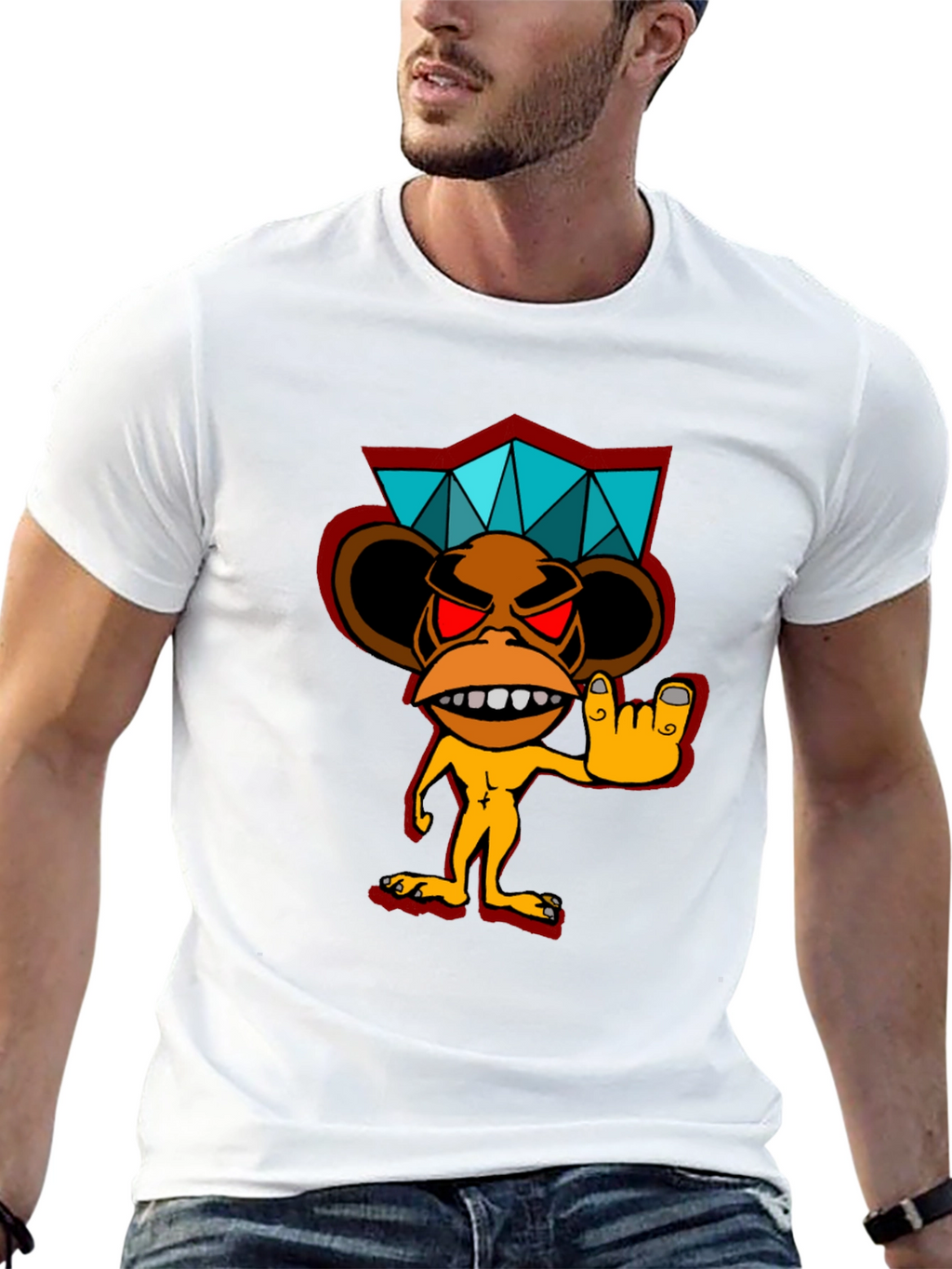 Cool Monkey Graphic Black T-Shirt