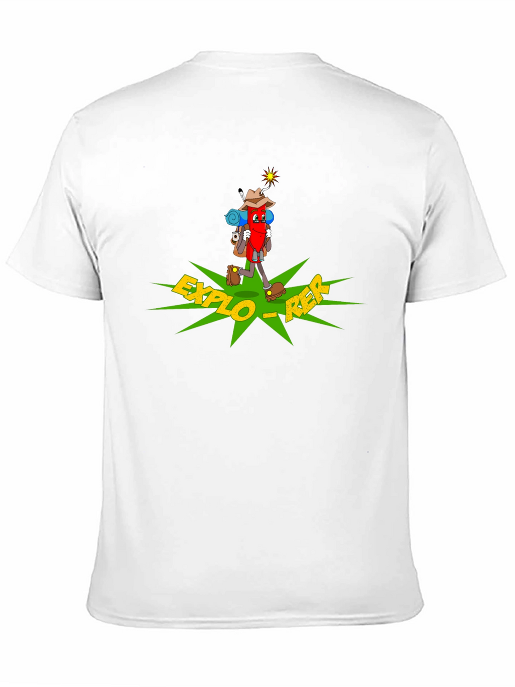 Explorer Cartoon T-Shirt - Black Cotton Adventure Tee