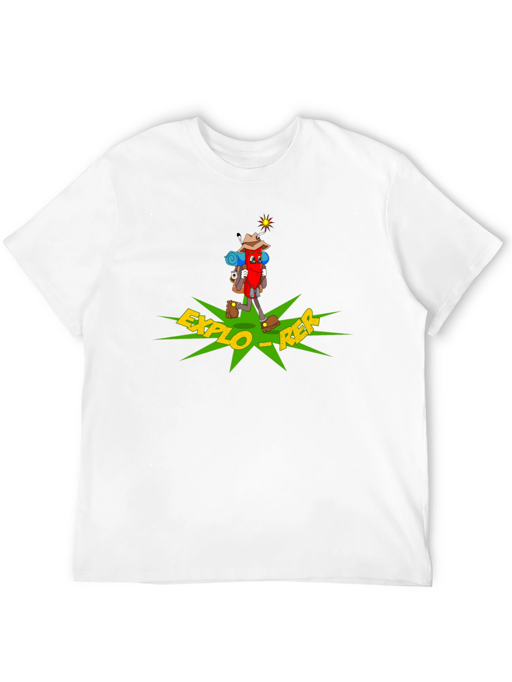 Explorer Cartoon T-Shirt - Black Cotton Adventure Tee