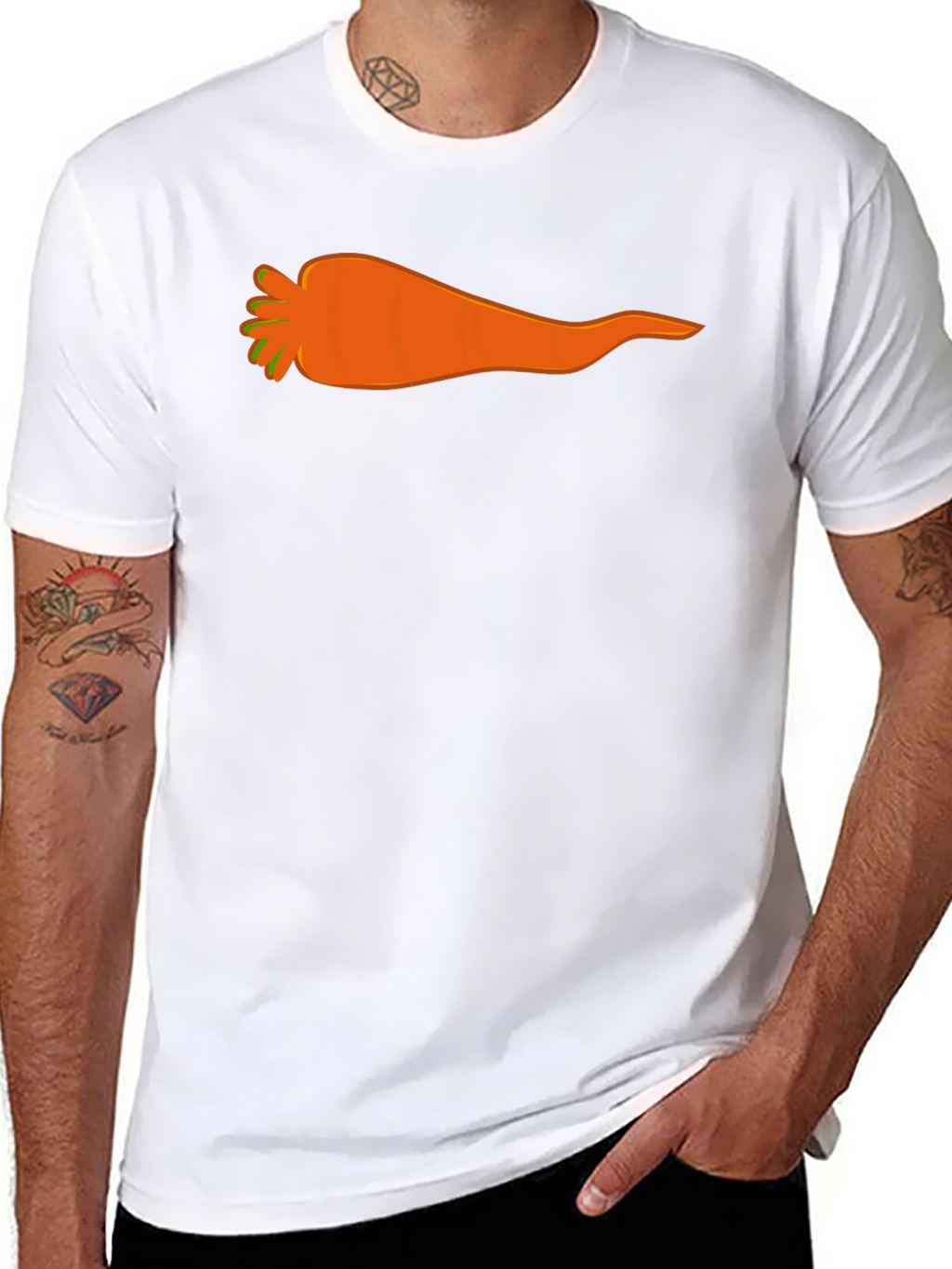 Funny Carrot Graphic Tee - Trendy Mens T-Shirt
