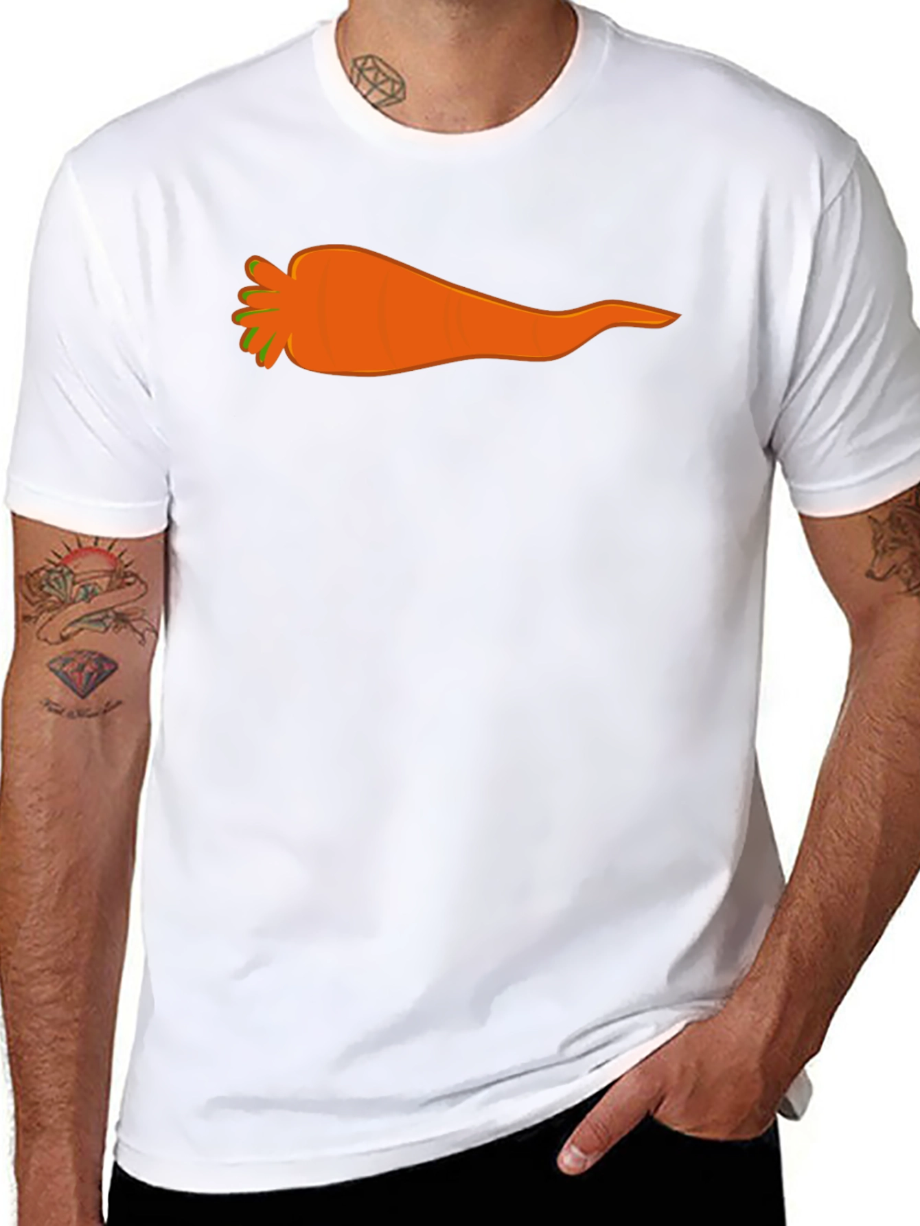 Funny Carrot Graphic Tee - Trendy Mens T-Shirt