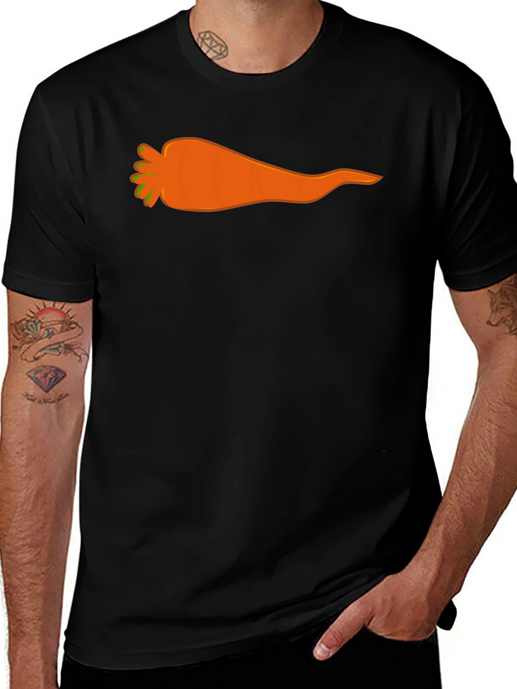 Funny Carrot Graphic Tee - Trendy Mens T-Shirt