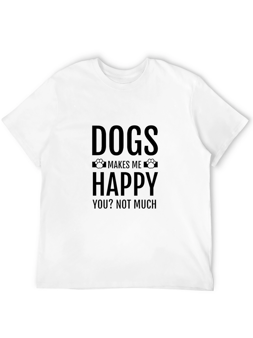 Dogs Make Me Happy Graphic Tee - Black