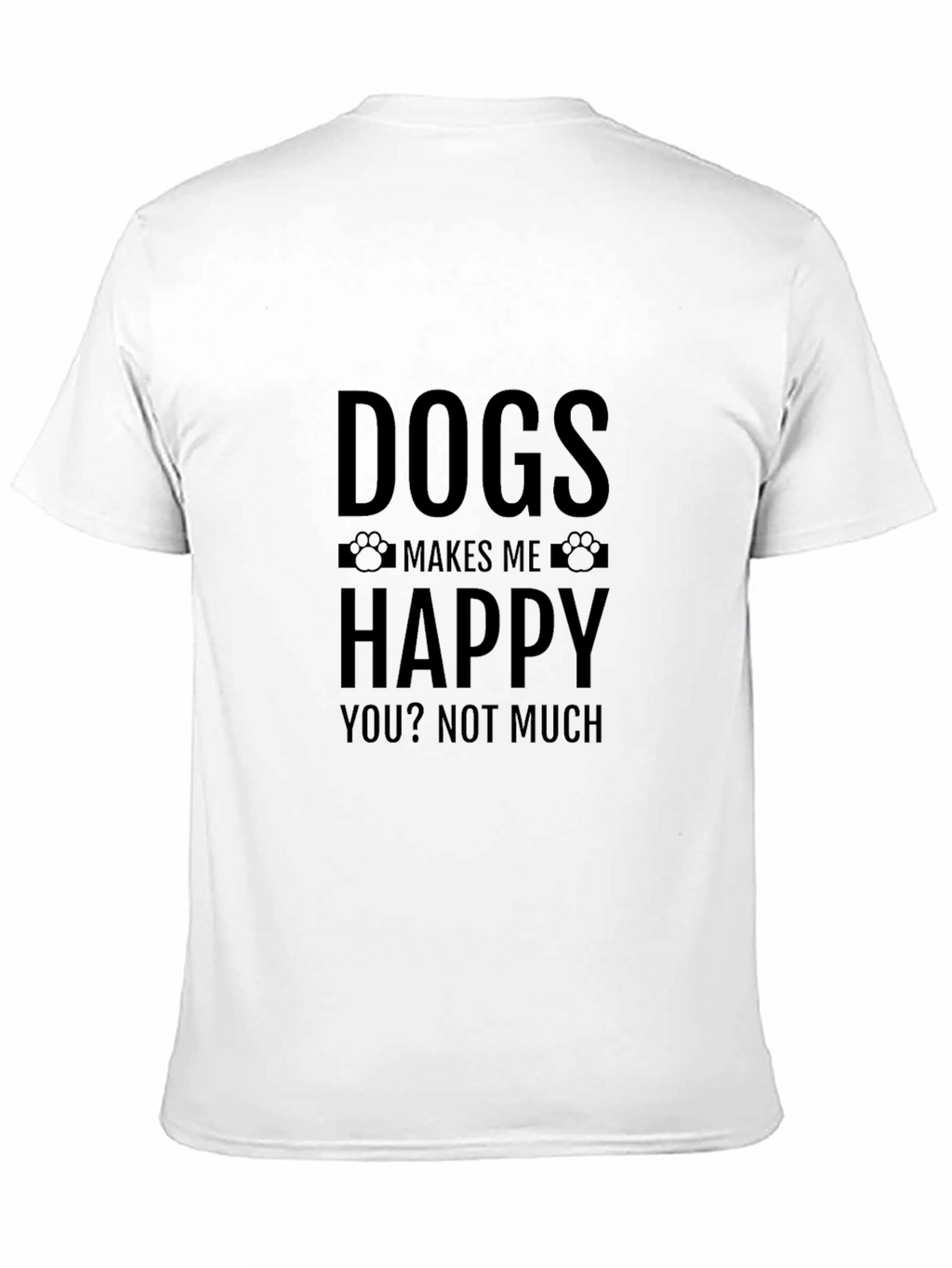 Dogs Make Me Happy Graphic Tee - Black