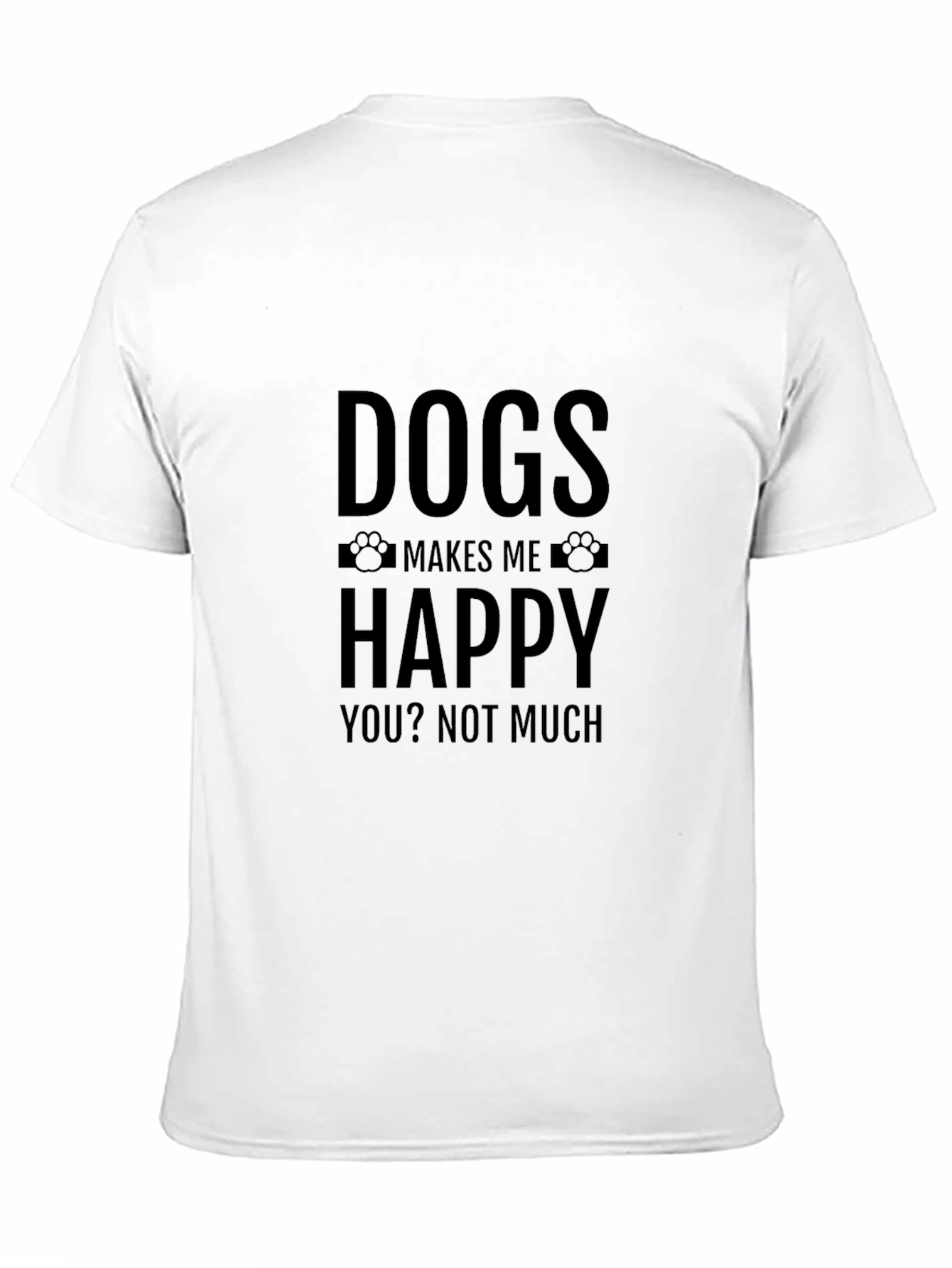 Dogs Make Me Happy Graphic Tee - Black