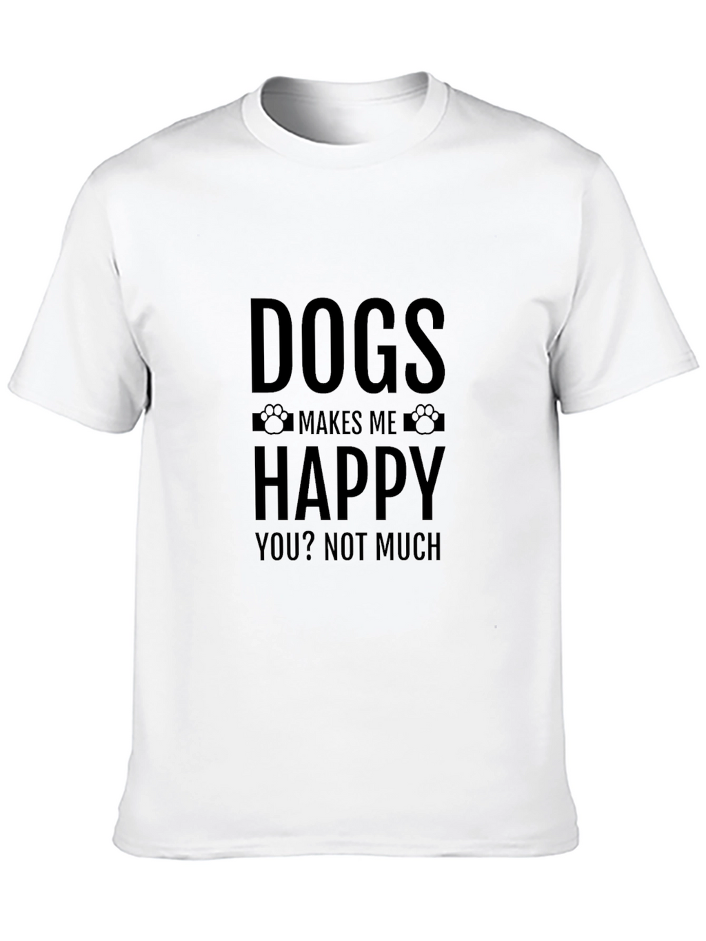 Dogs Make Me Happy Graphic Tee - Black