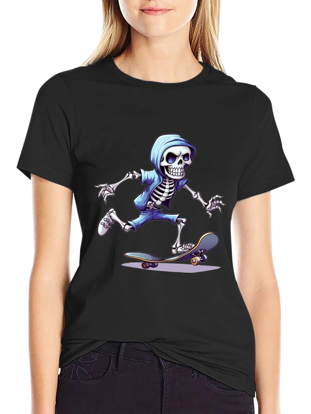 Skateboarding Skeleton Graphic Tee