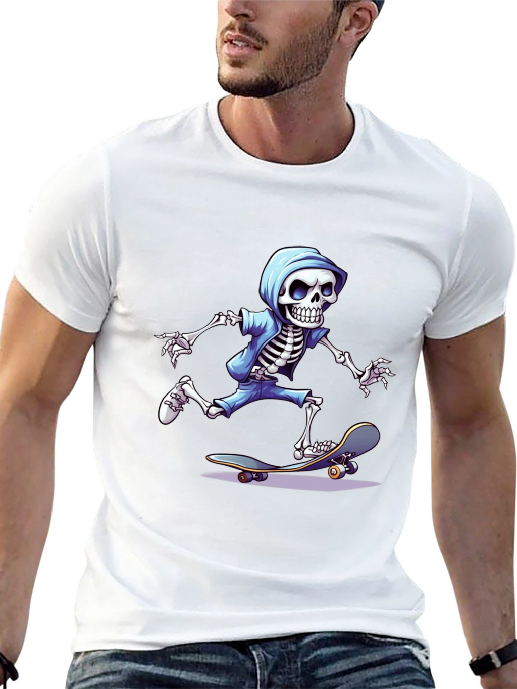 Skateboarding Skeleton Graphic Tee
